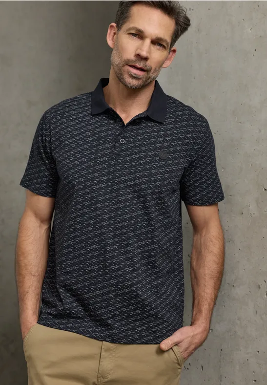 Polo à motifs dark ink blue