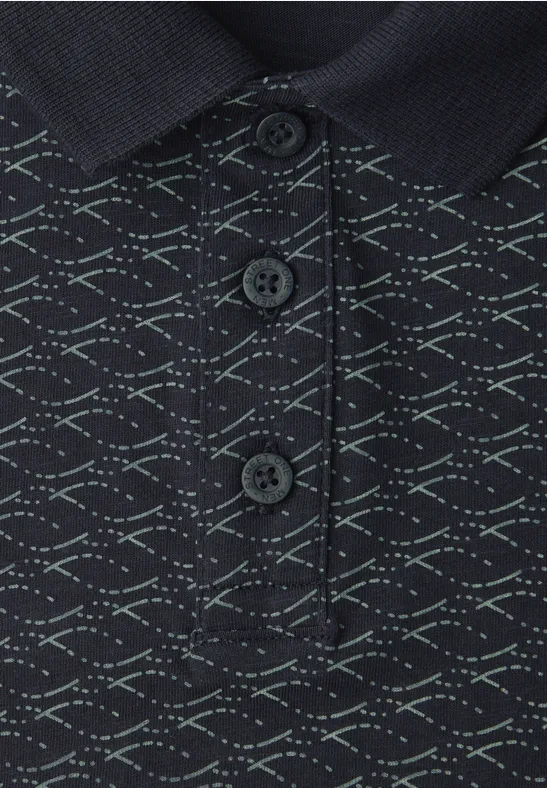 Polo à motifs dark ink blue