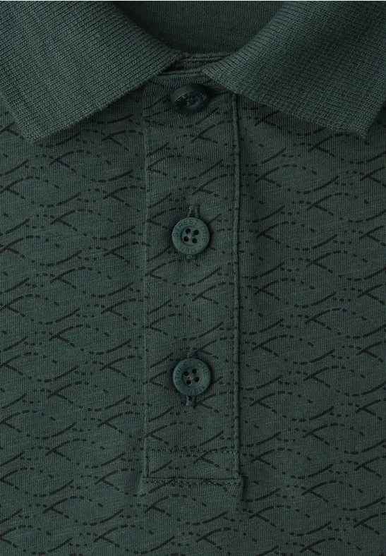 Polo à motifs sea green