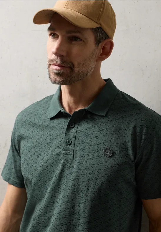 Polo à motifs sea green