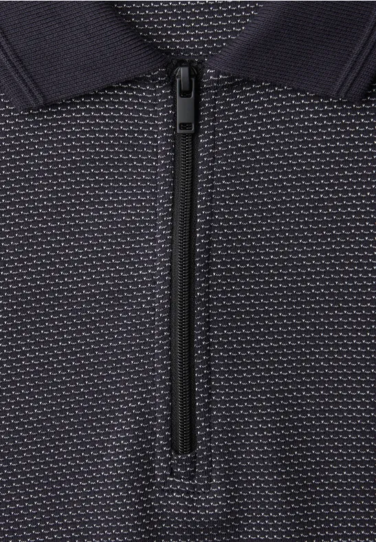 Poloshirt met korte mouwen en rits dark ink blue