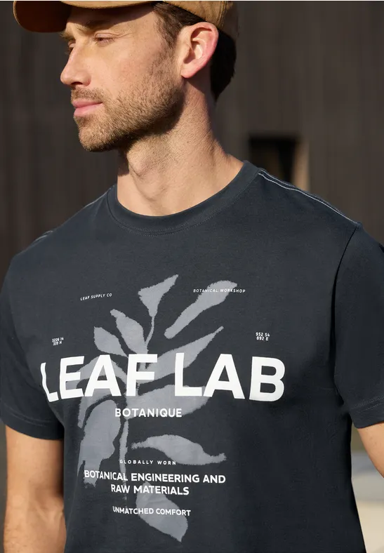 Shirt met ronde hals en print dark ink blue