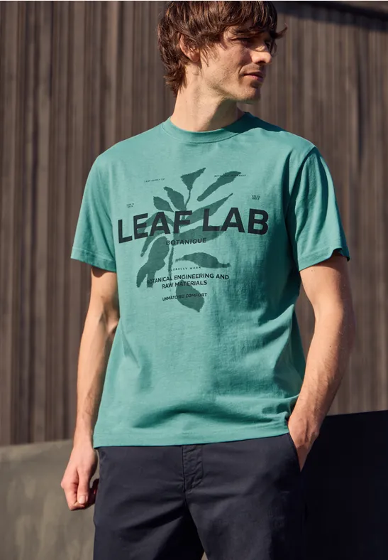 T-Shirt mit Rundhals und Print caribbean green