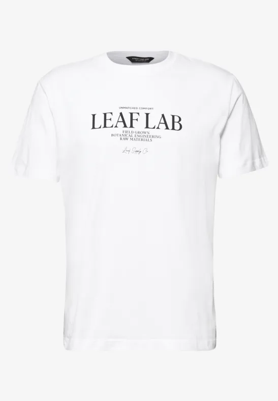 Shirt met ronde hals en borstprint bright white