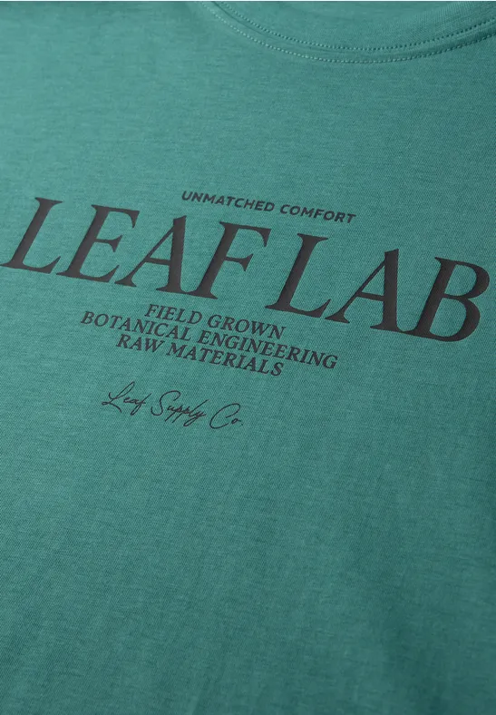 Shirt met ronde hals en borstprint caribbean green