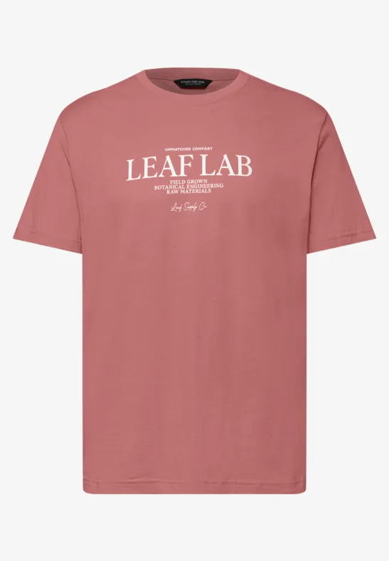 Shirt met ronde hals en borstprint sunrise red