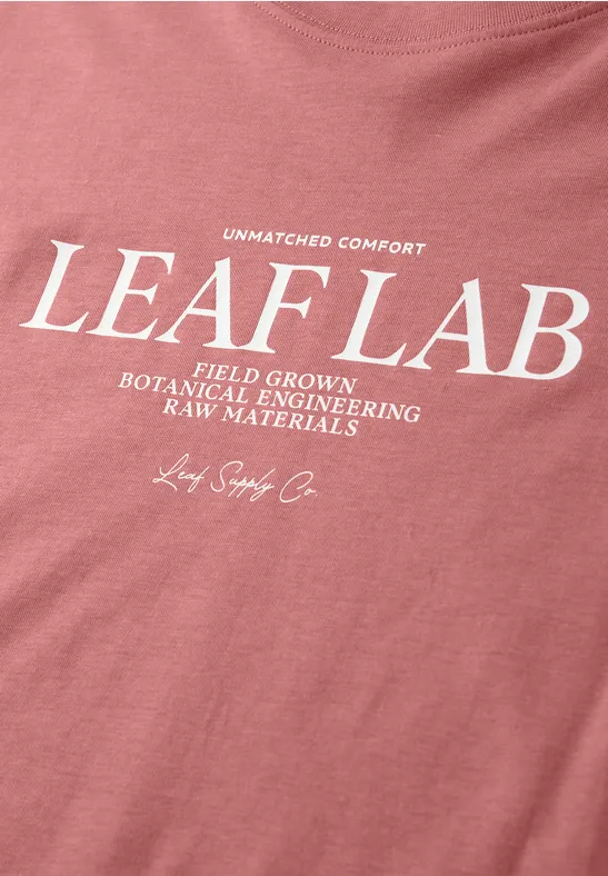 Shirt met ronde hals en borstprint sunrise red