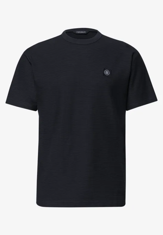 T-shirt à col rond et fines rayures dark ink blue