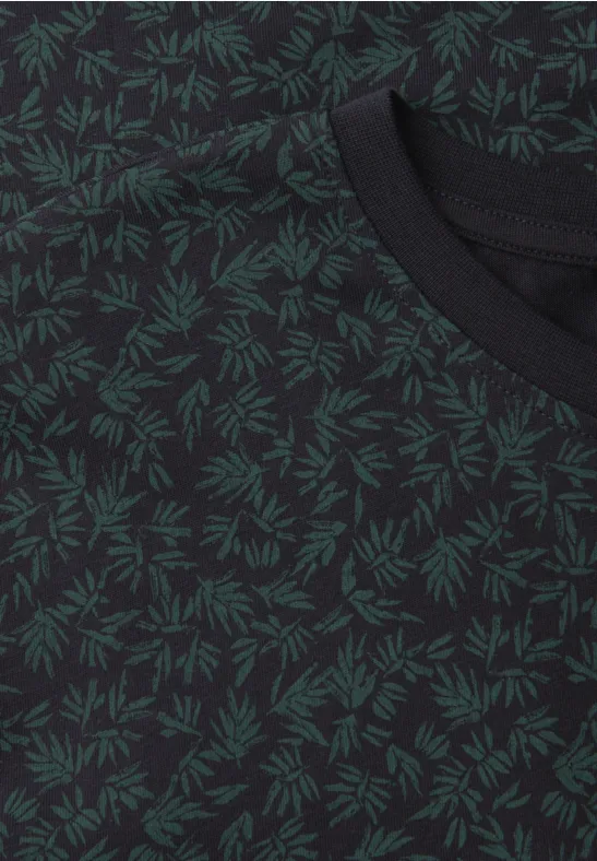 T-Shirt mit Rundhals und Allover-Print dark ink blue