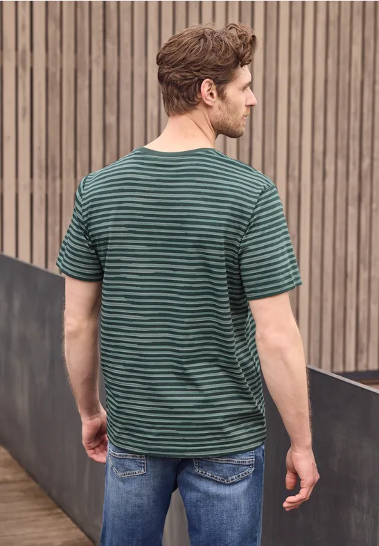 T-Shirt mit Rundhals und Allover-Print sea green