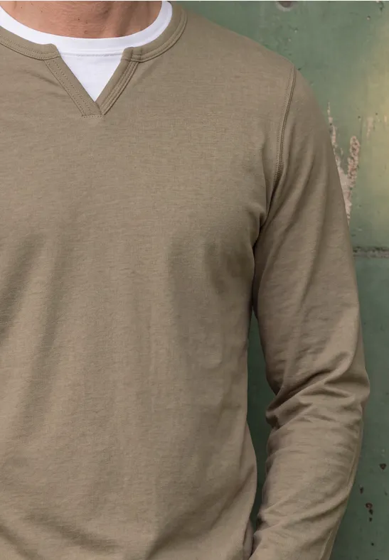 Henleyshirt im 2-in-1-Look antique beige