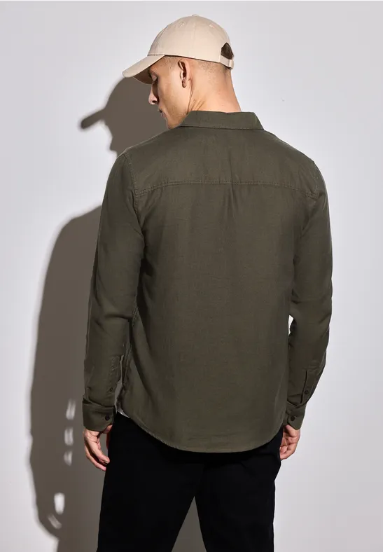 Two Tone Strukturhemd vintage green