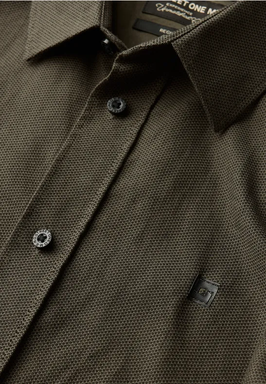 Two Tone Strukturhemd vintage green