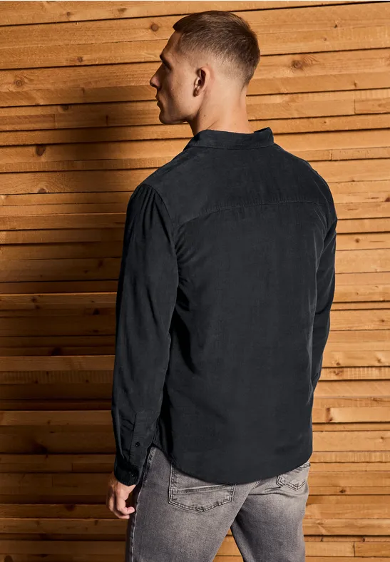 Chemise en velours côtelé doux graphite grey