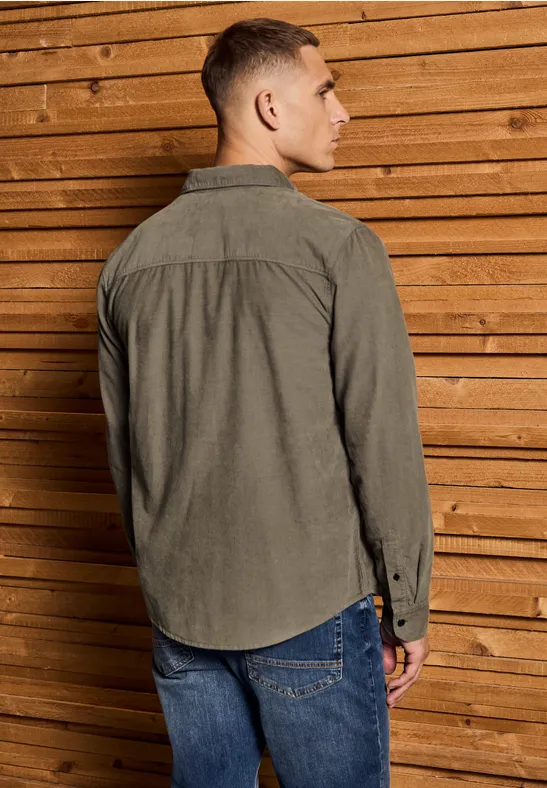 Chemise en velours côtelé doux mocha brown