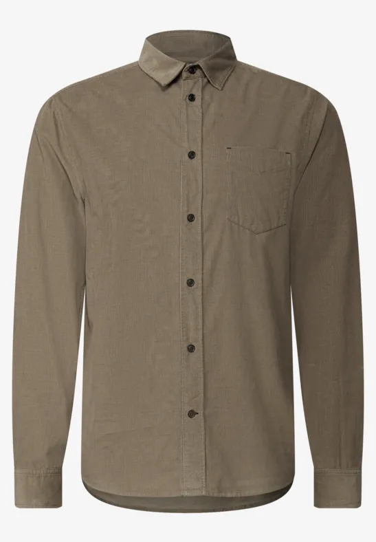 Chemise en velours côtelé doux mocha brown