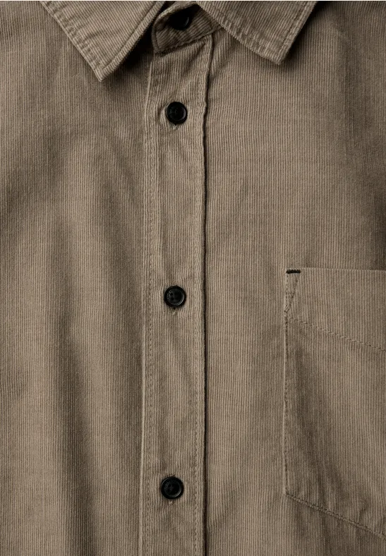 Chemise en velours côtelé doux mocha brown
