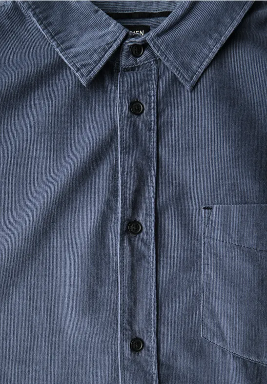 Softes Cordhemd balanced blue
