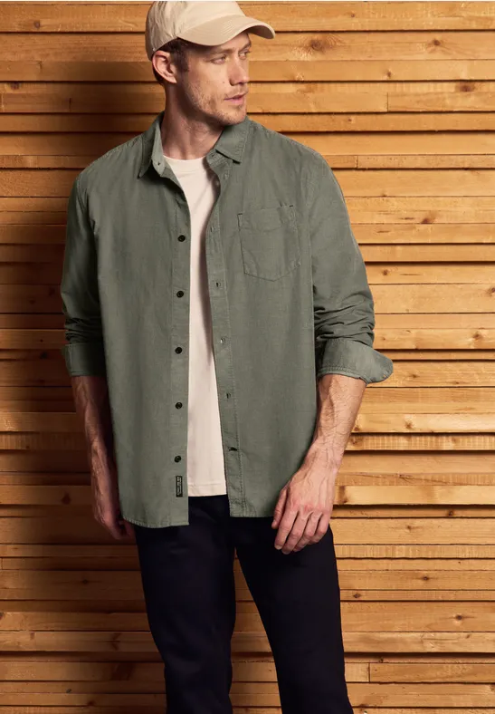 Chemise en velours côtelé doux light green