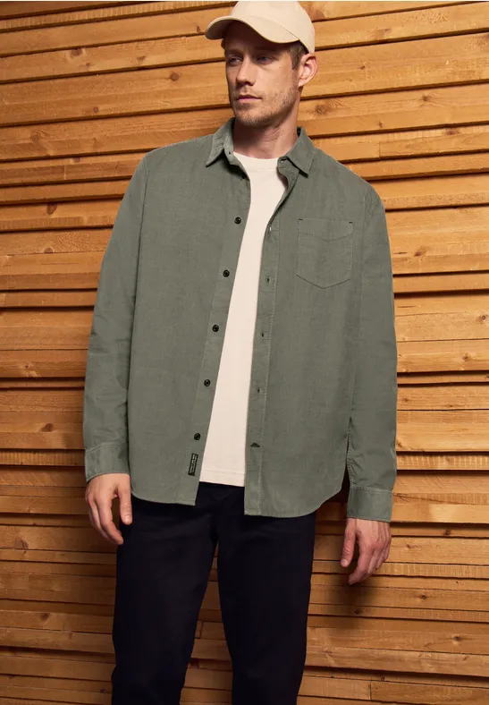 Chemise en velours côtelé doux light green