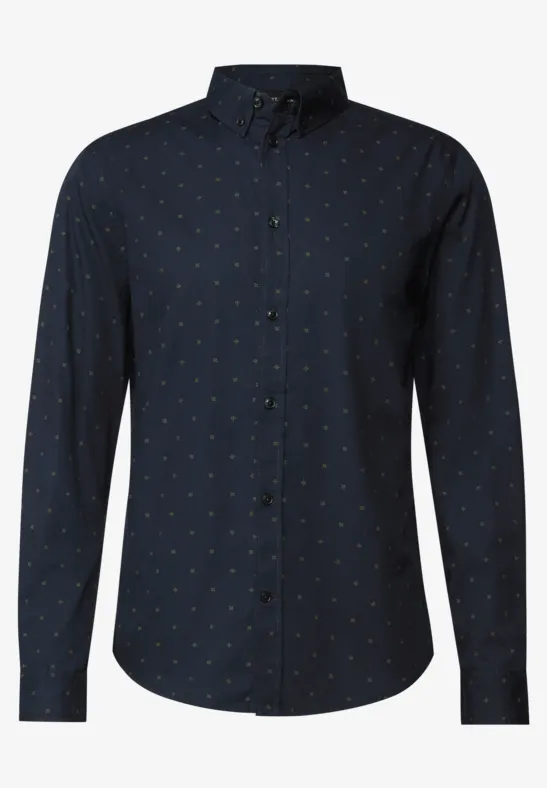 Hemd mit Minimal Print night blue