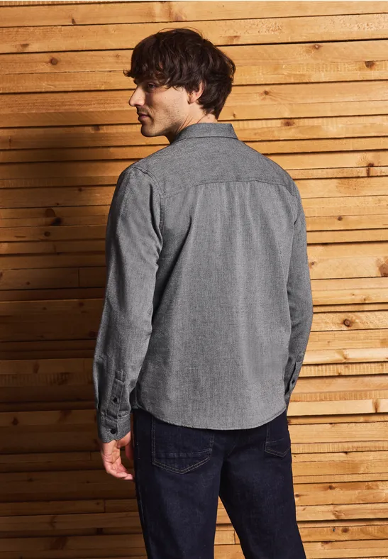 Hemd mit Two-Tone Struktur basic black