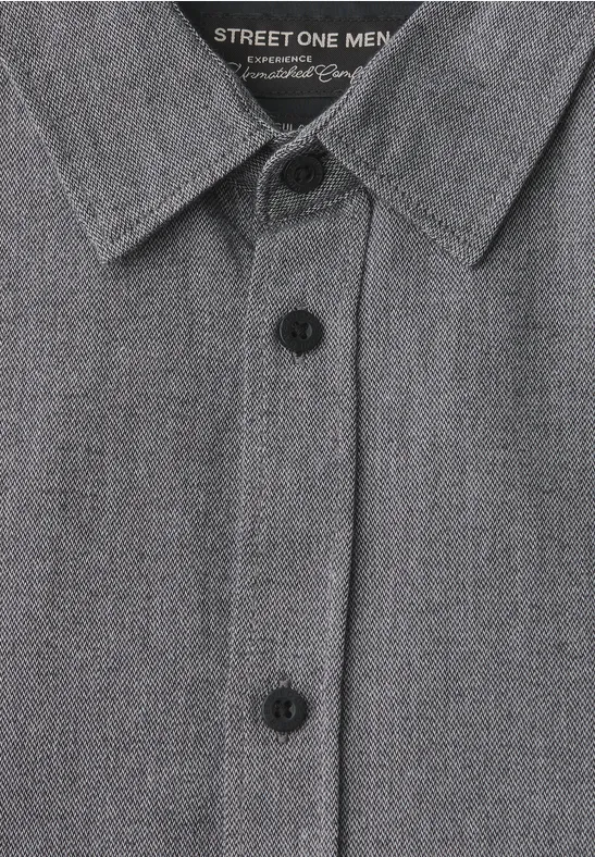 Hemd mit Two-Tone Struktur basic black