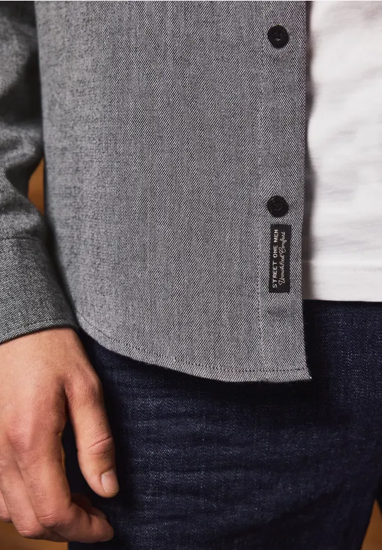 Hemd mit Two-Tone Struktur basic black