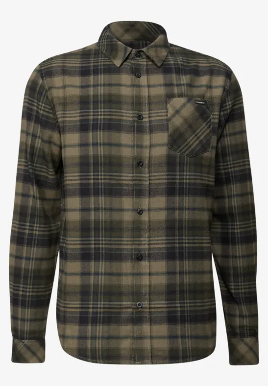 Kariertes Flanellhemd dark olive green