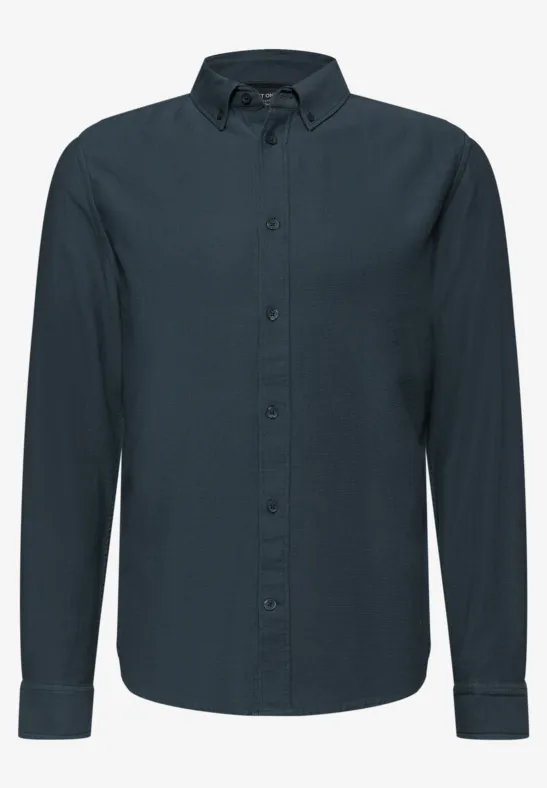 Hemd mit Piqué Struktur nocturnal blue