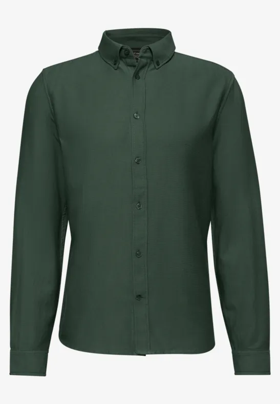 Hemd mit Piqué Struktur soft olive green