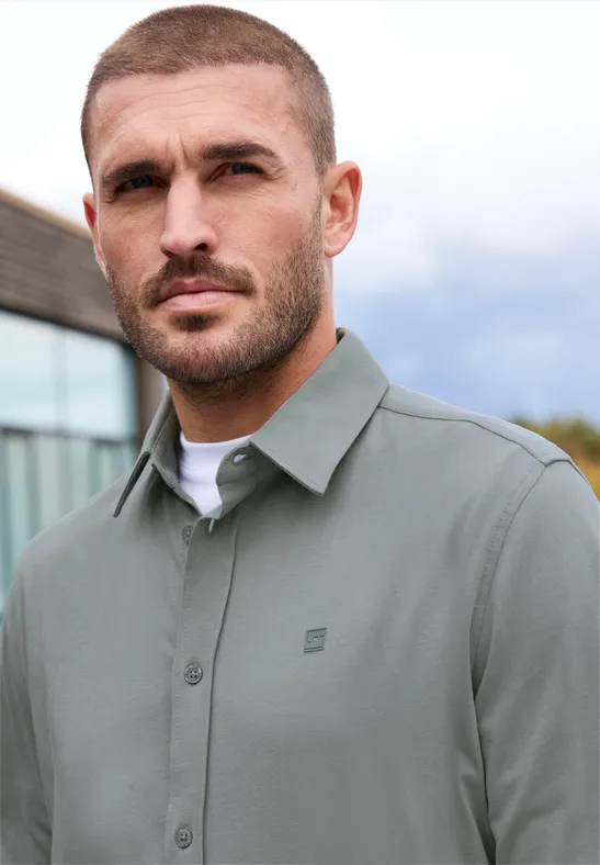 Jersey Hemd silver green