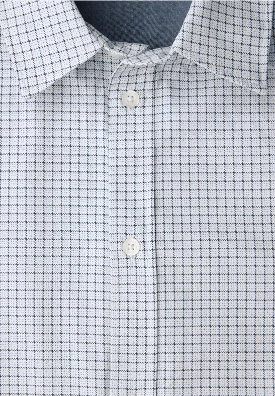 Popeline overhemd met minimale print bright white