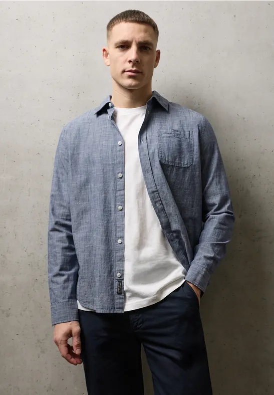 Chambray Hemd dark ink blue