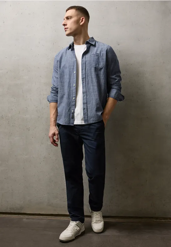 Chambray Hemd dark ink blue