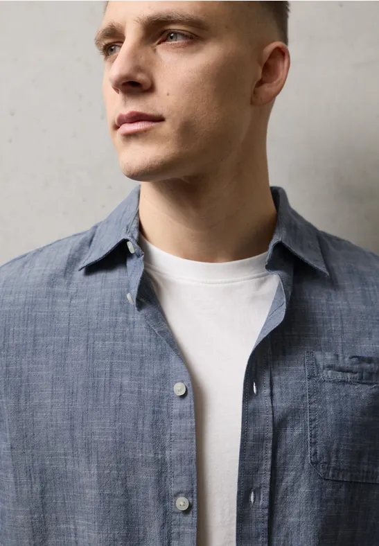 Chambray Hemd dark ink blue