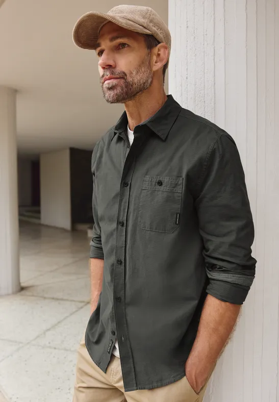 Two-Tone Hemd oil grey