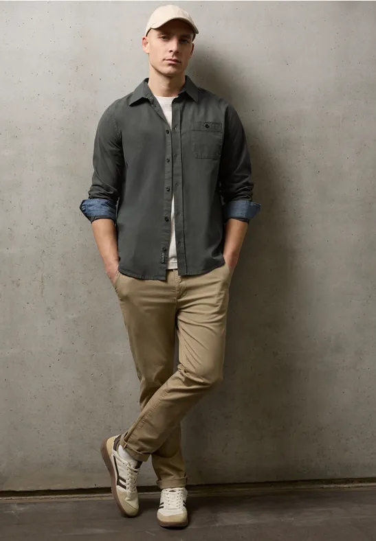 Two-Tone Hemd oil grey