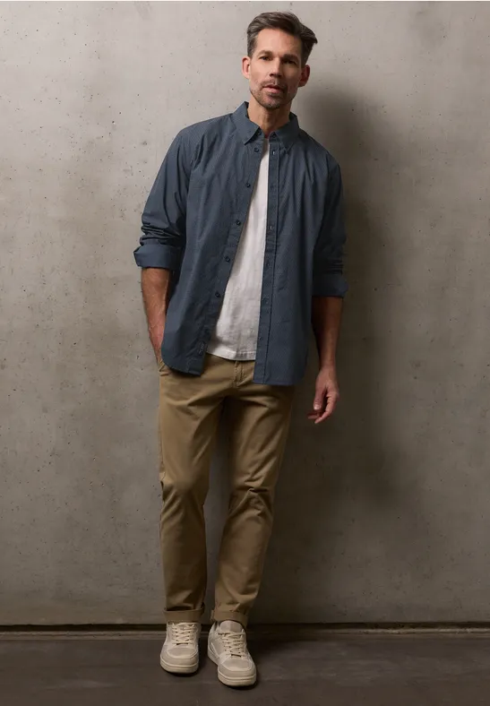 Popeline Hemd dark ink blue