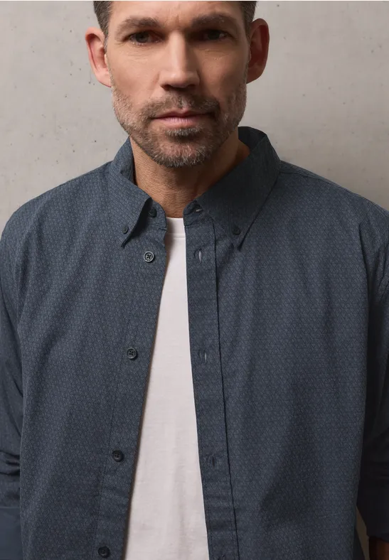 Popeline Hemd dark ink blue