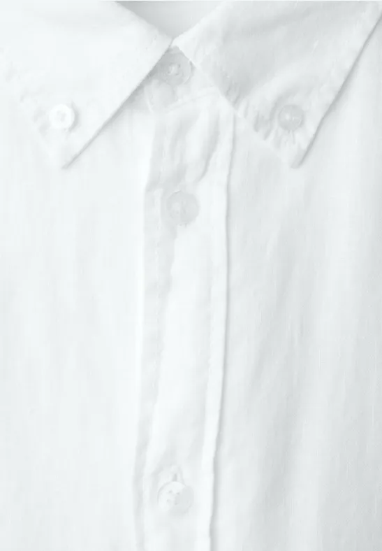 Chemise à manches longues en lin White