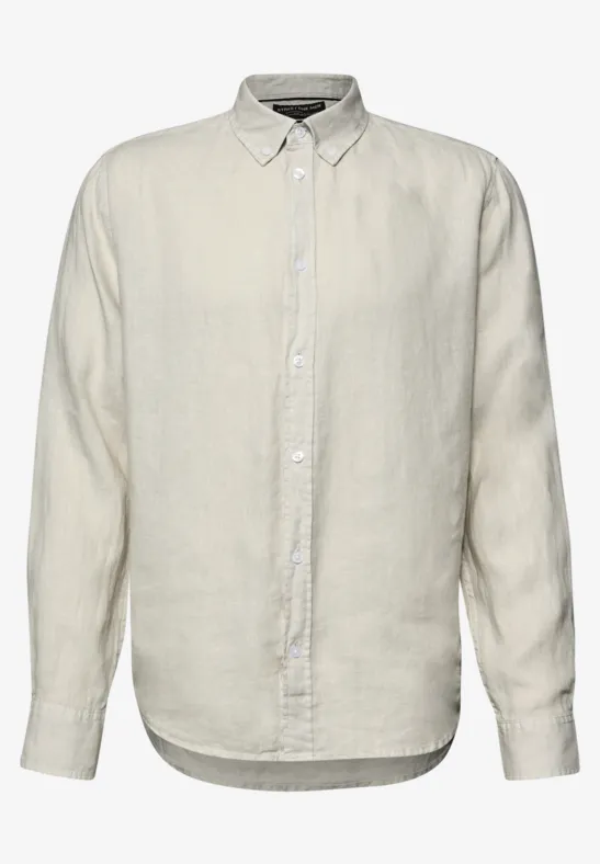 Chemise à manches longues en lin bohemian beige