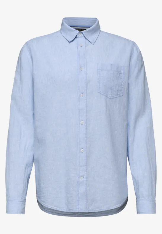 Langarm Hemd aus Leinenmix spring blue