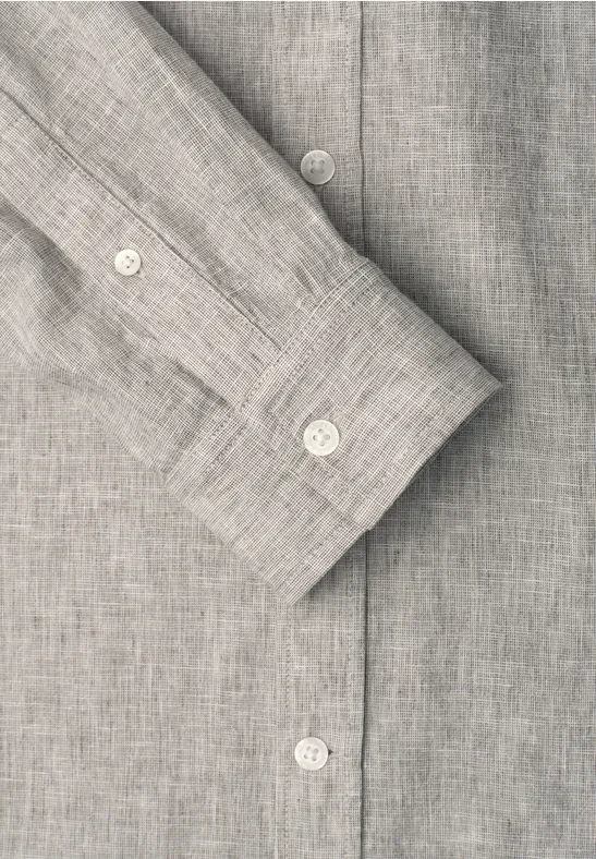 Koszula z długim rękawem z mieszanki lnu oak brown