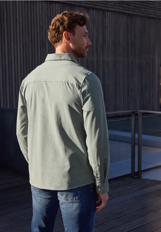 Langarm Hemd  im Melange-Look dusty mint
