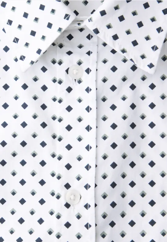 Langarm Hemd in Popeline Qualität bright white