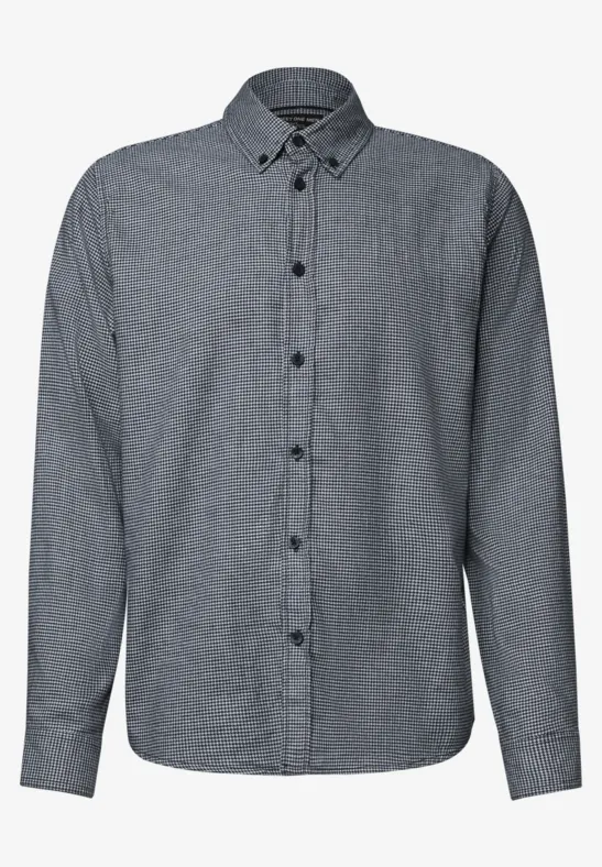 Chemise grise à boutons et col, style épuré et élégant