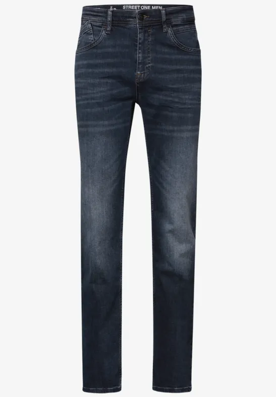 Straight Leg Jeans blue overdyed black wash