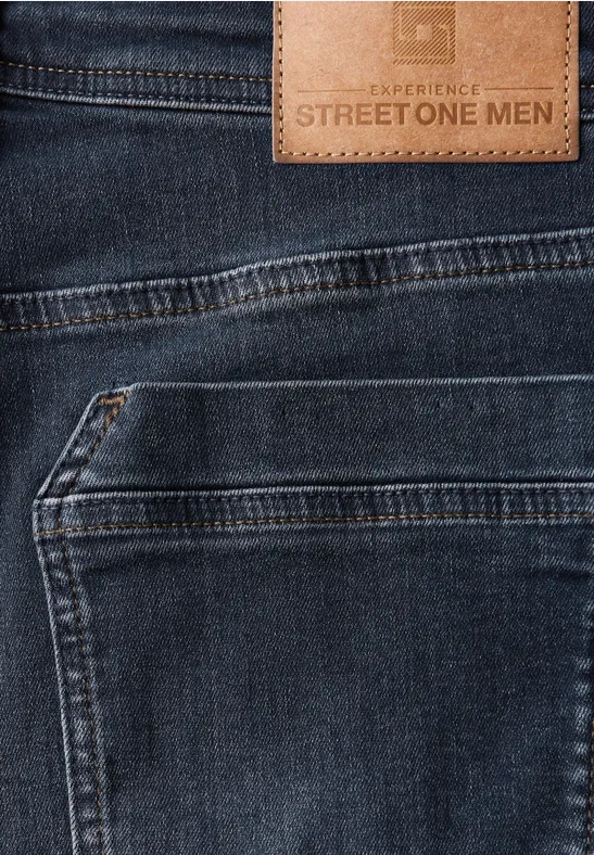 Straight Leg Jeans blue overdyed black wash