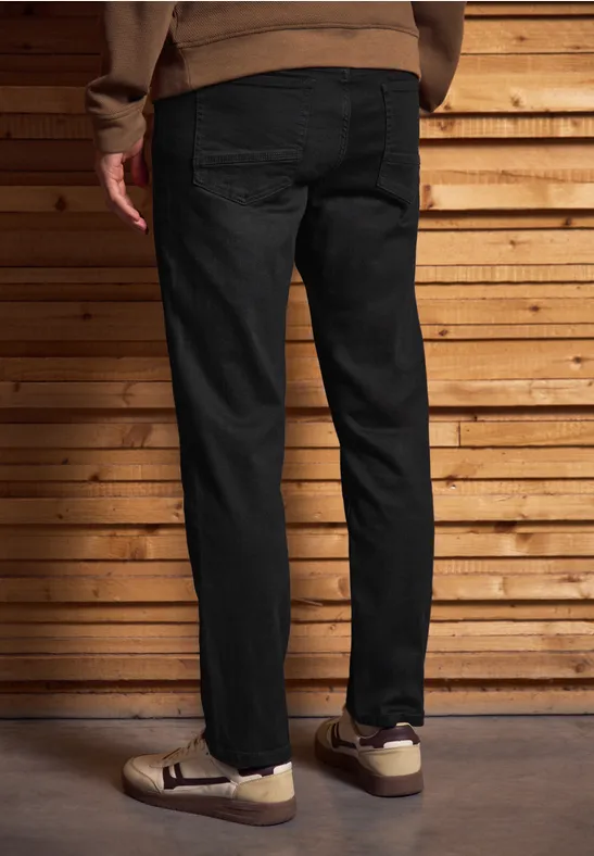Straight Leg Jeans clean black